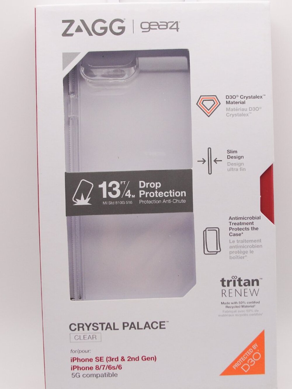 ZAGG Gear4 Crystal Palace Case | iPhone SE 2022/2020/8/7 | Clear | NWT